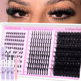 wiwoseo bottom lash clusters kit packaging demonstrates easy at-home lash styling.