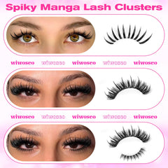 wiwoseo spike lash clusters 4-lengths 13-22mm enable customizable volume.