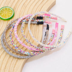 WJYX BOWS glitter headbands close-up sparkle texture for stylish daily wear