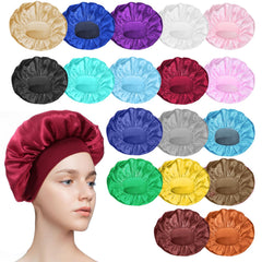 WLLHYF satin bonnet with elastic wide band stays secure through the night.