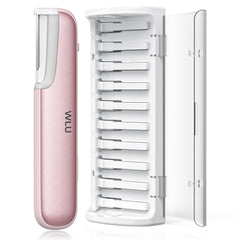 WLU Dermaplaning tool front view showing compact design for precision exfoliation