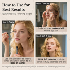 Applying WM Western Miracle serum along the upper lash line for daily use.