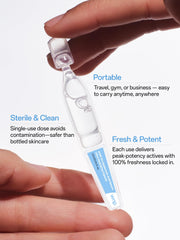 WNP Ultra Hydrating Serum single-use vials for hygienic skincare on the go.