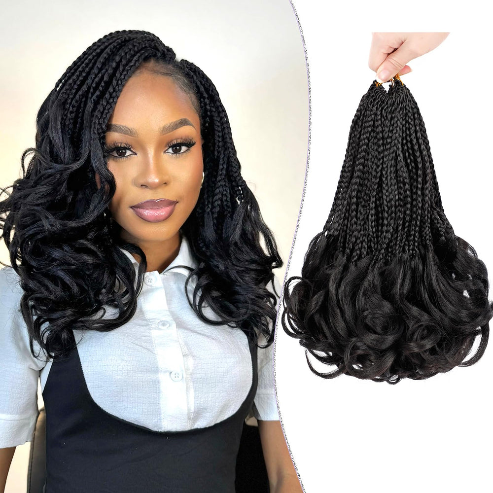 WOKAA French Curl Braids 12inch closeup shows soft texture for natural-looking protection.