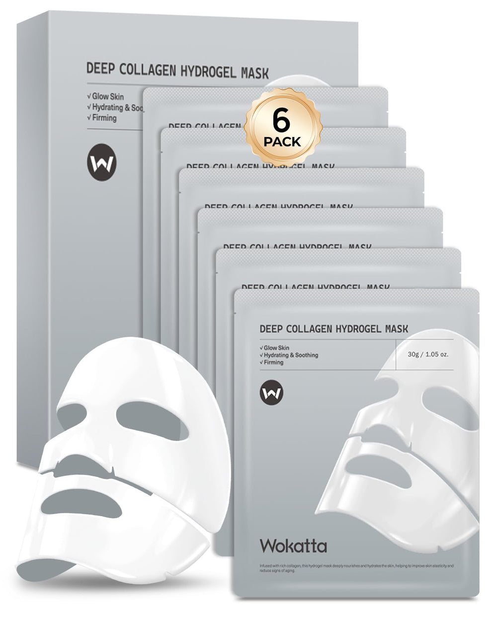Wokatta bio-collagen mask pack ready for deep hydration and elasticity.
