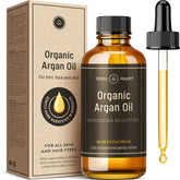 WoldoHealth Organic Argan Oil bottle in amber glass preserves moisture for daily use.