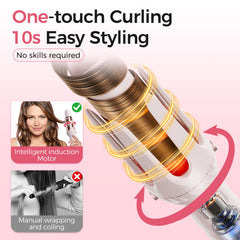 Wollea automatic curling iron 1.25-inch barrel for loose waves and volume.