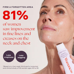 Womaness Let's Neck Firming Serum texture swatch highlights moisture retention.