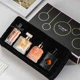 Womens-perfume-set box closeup with elegant gold accents ideal for gifting.
