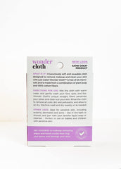Wonder Cloth remove makeup with water image demonstrates chemical-free cleansing.