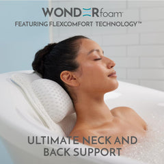 WONDERfoam ergonomic-head-shoulders-back demonstrates comprehensive tub support.