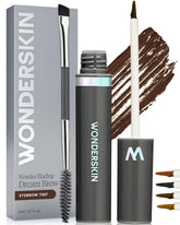 Wonderskin Dream Brow Gel bottle close-up showing long-lasting tint for all-day definition.