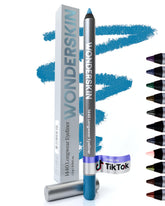 Wonderskin Eyeliner Pencil 1440 blue swatches show bold color payoff for defined lines.