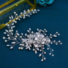 WONRLUA bridesmaid hair piece worn with gowns creates coordinated looks