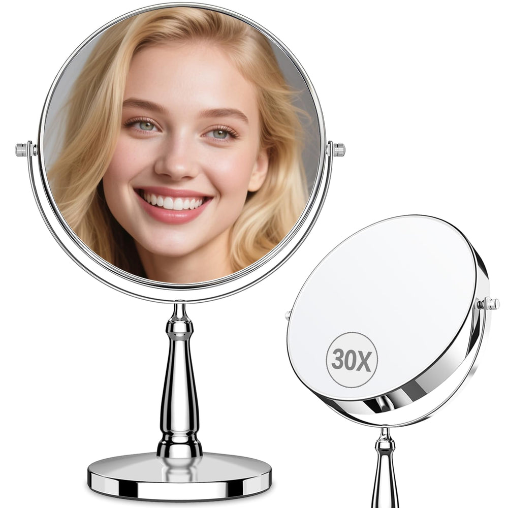 WOOCICA 30X magnifying mirror side view for precise makeup inspection