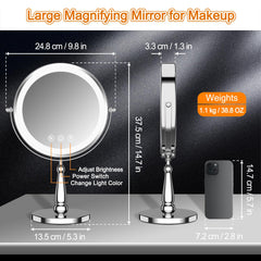 WOOCICA 20x magnifying panel close-up for detailed brow shaping and lash work