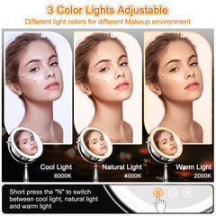 WOOCICA rechargeable 2000mAh mirror for cordless beauty routines
