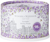 Woods of Windsor lavender body powder puff shown for soft, comfortable skin.