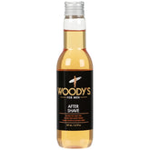 Woody's Aftershave tonic bottle front for post-shave refresh and cooling feel.