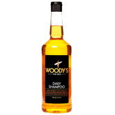 Woodys Daily Shampoo bottle front shows sulfate-free cleansing for daily hair care.