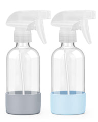 Worldgsb 2-pack glass spray bottles 8 oz for reusable cleaning solutions.