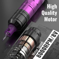 Wormhole tattoo battery 1200mAh supports continuous cordless sessions.
