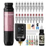 Wormhole Tattoo Gun Kit aluminum pen delivers precise control for clean lines.
