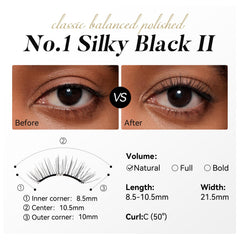 WOSADO glue-free lashes demonstrating 3s application for easy styling.
