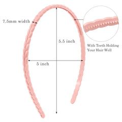 WOVOWOVO headbands teeth-underneath closeup showing non-slip grip for active wear.