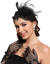 WOVOWOVO fascinator vintage floral veils with feathers adds timeless charm for weddings and parties