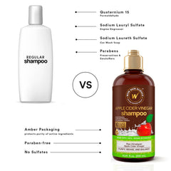 WOW Skin Science Apple Cider Vinegar Shampoo scalp massage visual implies stimulating cleanse