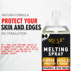 WOZUTUNT lace-front wig melting spray application demonstrates strong hold with skin-friendly formula.