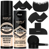 WOZUTUNT hair fibers pump application demonstrates instant density for thinning hair.