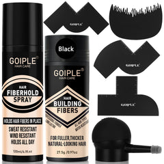 WOZUTUNT hair fibers pump application demonstrates instant density for thinning hair.