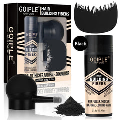WOZUTUNT hair thickening fibers application shows instant fullness.