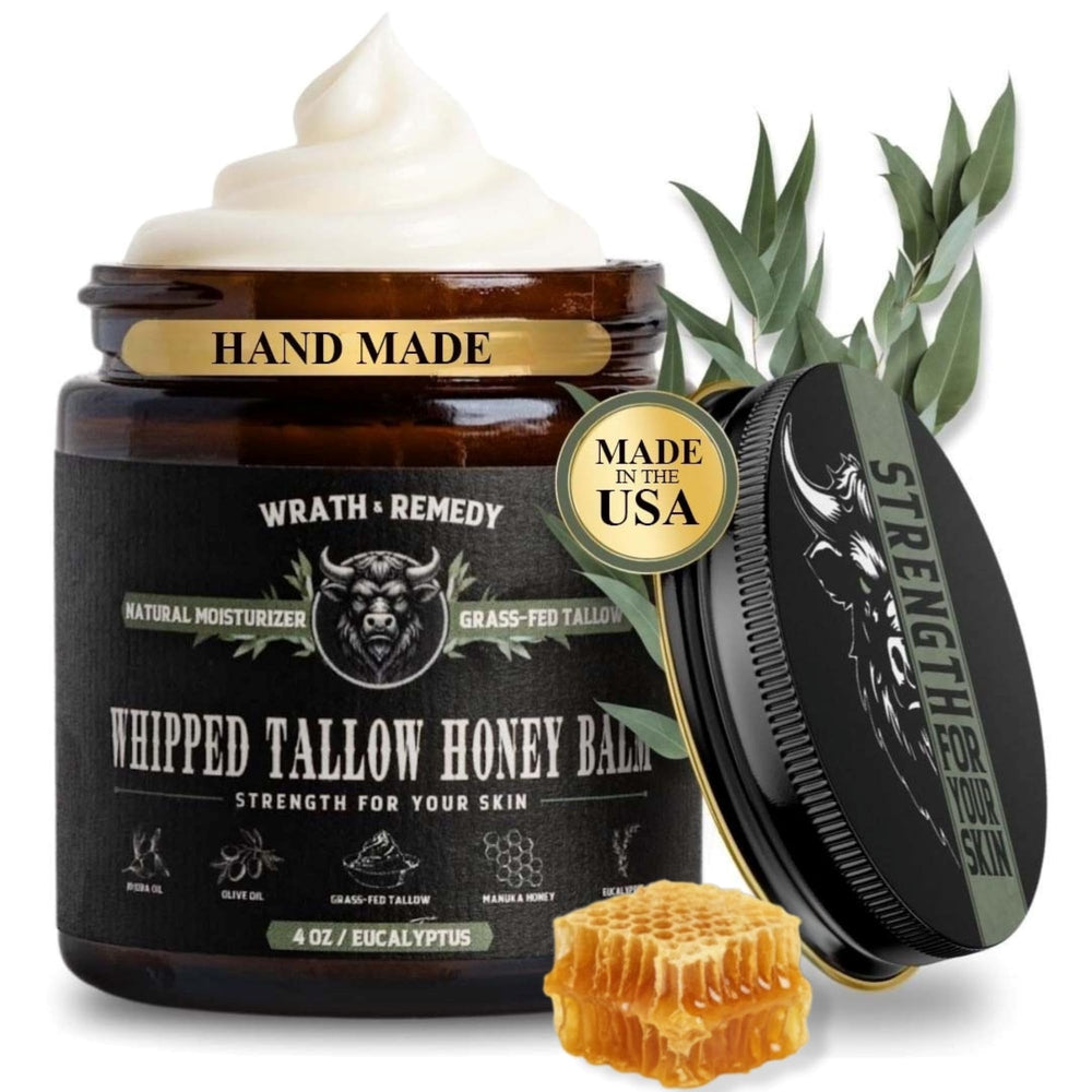 Wrath & Remedy organic beef tallow jar with whipped texture for smooth hydration