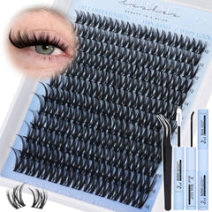 WTVANE Flora Lash Clusters Kit package shows easy at-home lash DIY setup