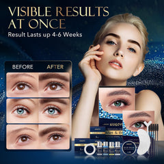WUGOYU eyelash perm kit fixation lotion demonstrates lasting curl support.