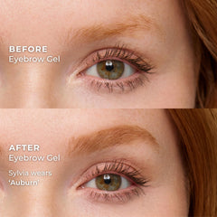 WUNDERBROW Auburn gel swatch on skin shows natural color and hold