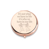 WUSUANED chip makeup mirror dual-sided for precise makeup detail.