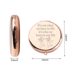 WUSUANED chip makeup mirror engraved quote adds daily inspiration.