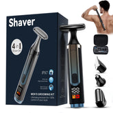 WUXO back shaver front view highlighting ergonomic grip for safe back grooming