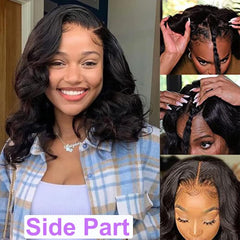 Xagujpo Wear & Go glueless V Part wig side view for seamless day-to-night styling