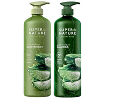 XALEZ Super Nature Aloe Shampoo bottle for gentle cleanse and hydrated, frizz-free hair.