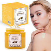 Xaninp Champagne Body Cream bottle shows firming, hydrating skin care