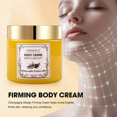 Xaninp Champagne Body Cream texture close-up shows smooth finish