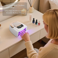 XCVPL 15600mAh battery shows cordless freedom enabling salon-grade curing anywhere.
