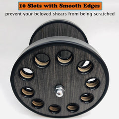 XDONEF salon tool organizer with 10 slots keeps scissors neatly sorted.
