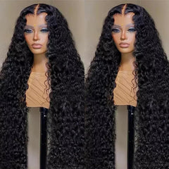 Xhisae Deep Wave wig back view displaying full 200 density curls.