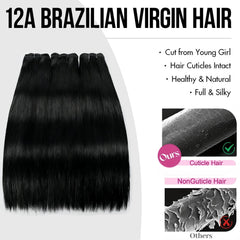 XIANYUN 12A straight bundles 18inch close-up for voluminous looks